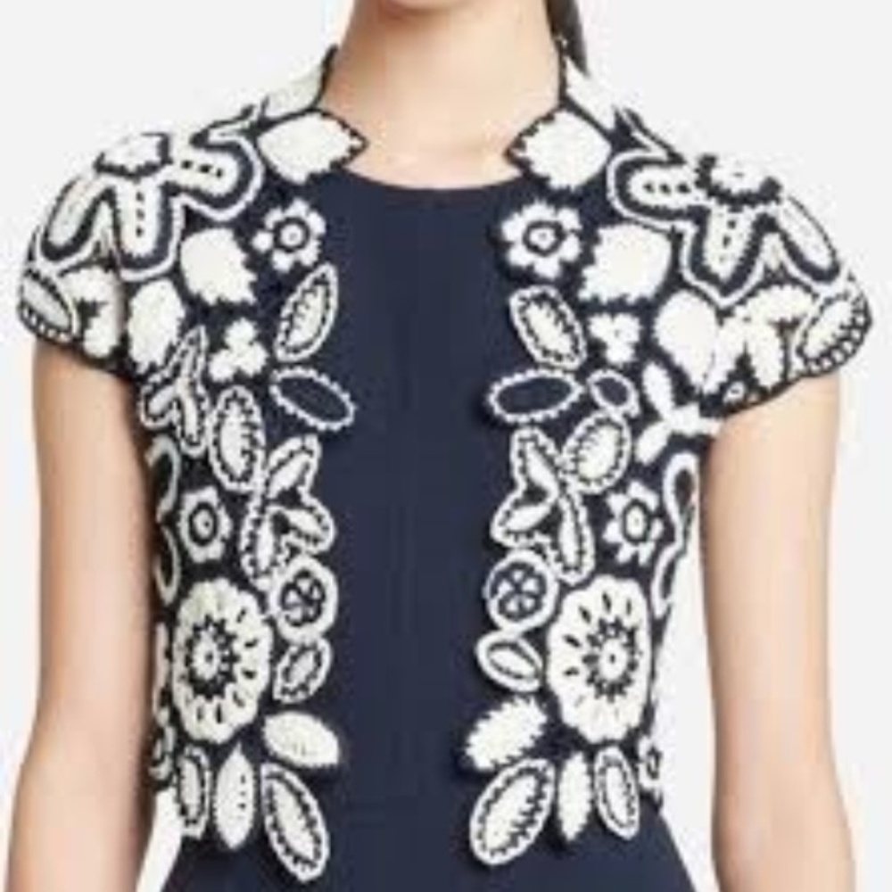 NWT Oscar De La Renta Hand Crocheted Cardigan
